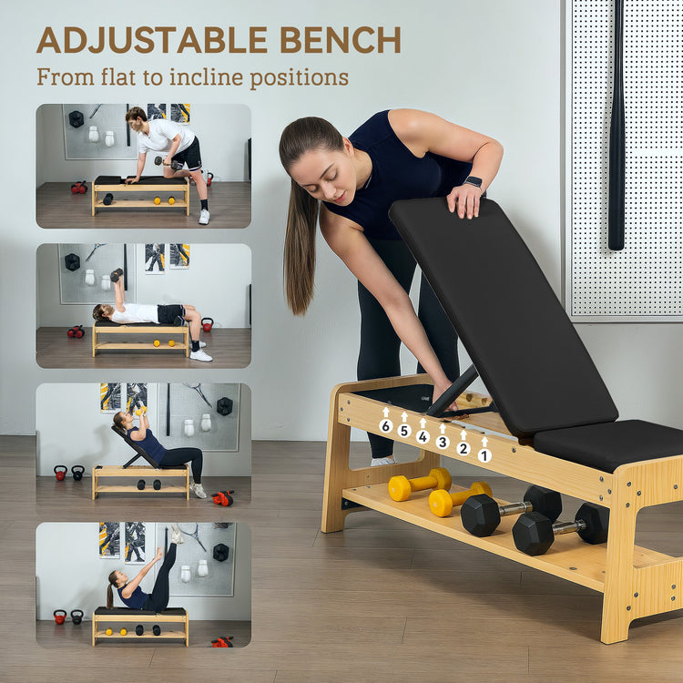 Weight bench dimensions and adjustment positions