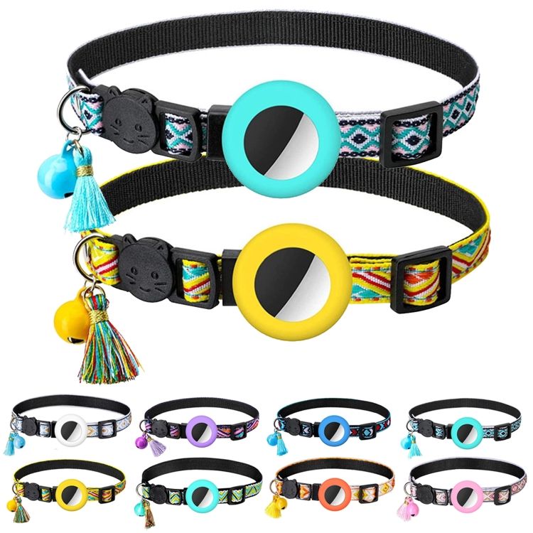 Airtag Pet Collar Bell Tassel1