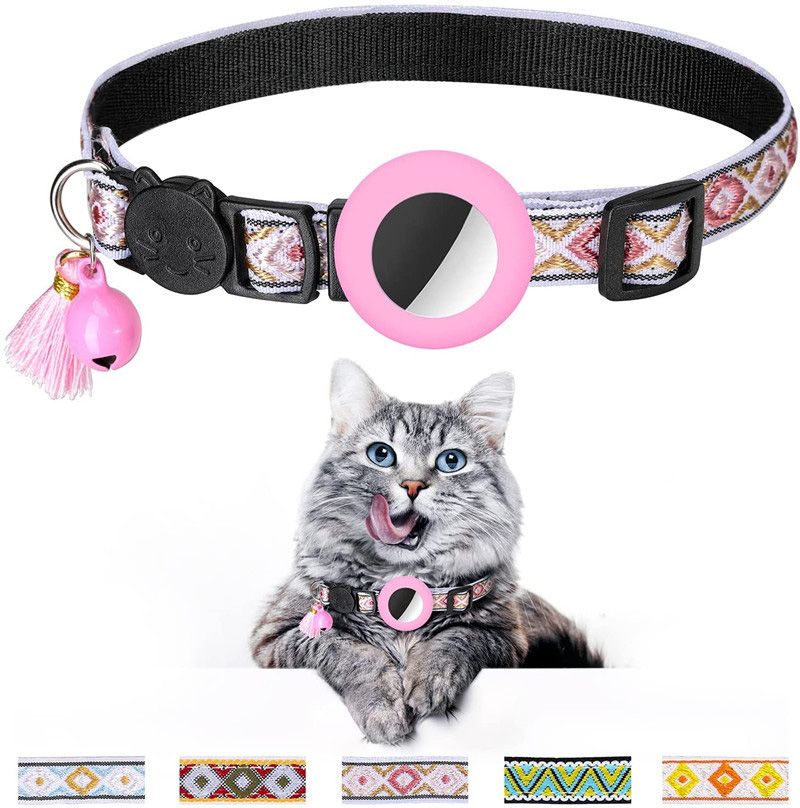 Airtag Pet Collar Bell Tassel11