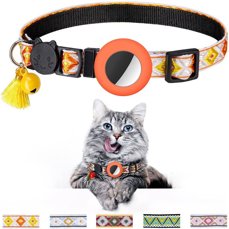 Airtag Pet Collar Bell Tassel12