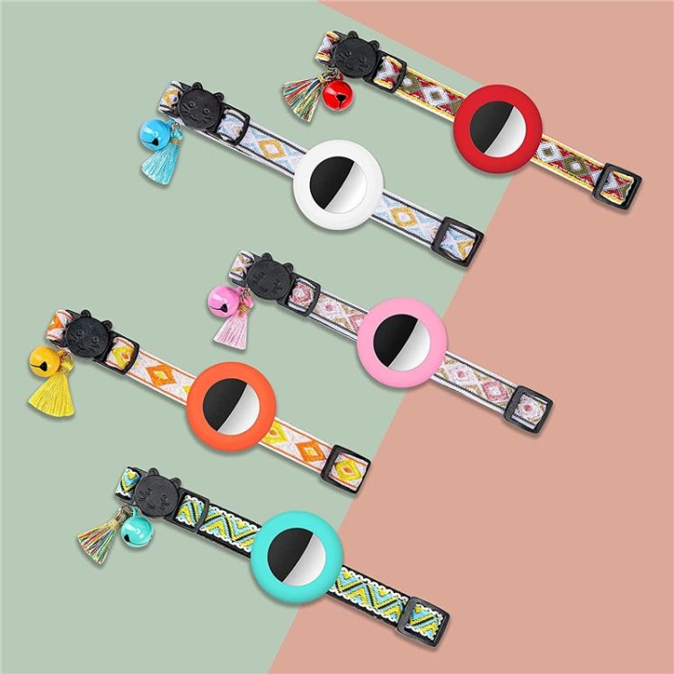 Airtag Pet Collar Bell Tassel5