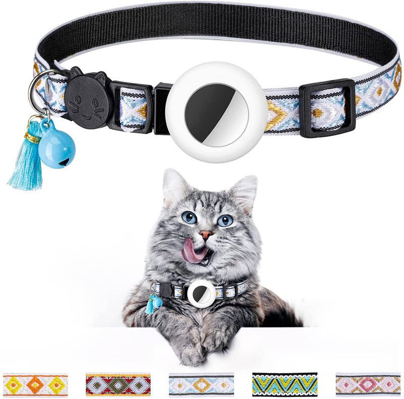 Airtag Pet Collar Bell Tassel9