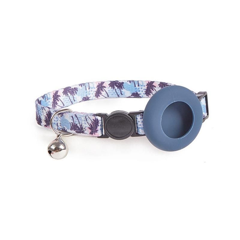 Airtag holder in Orange Storm pattern on a collar