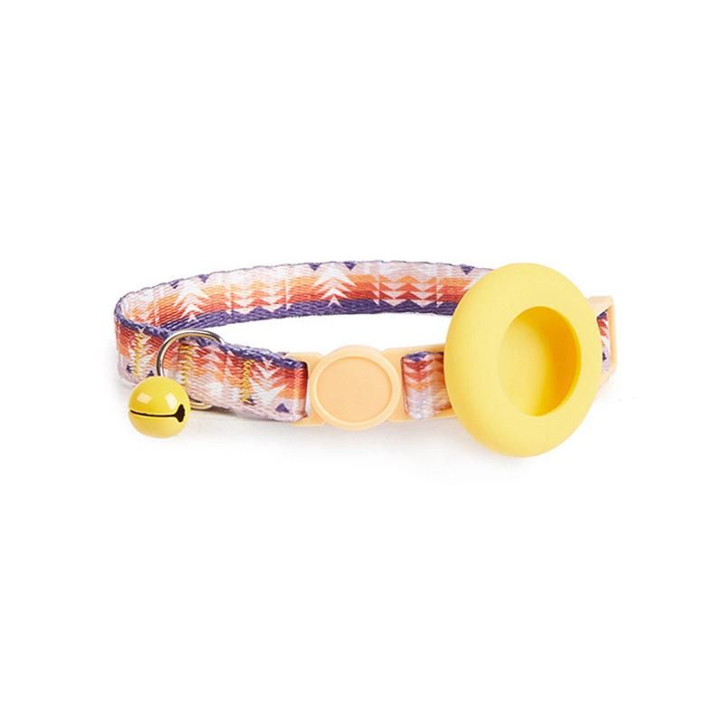 Airtag pet collar case in Black Night Beach print
