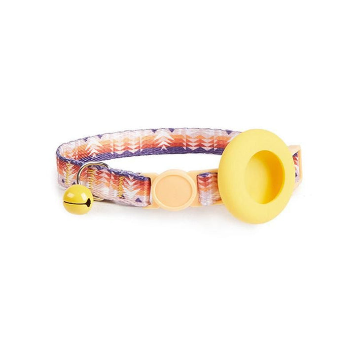 Airtag pet collar case in Black Night Beach print