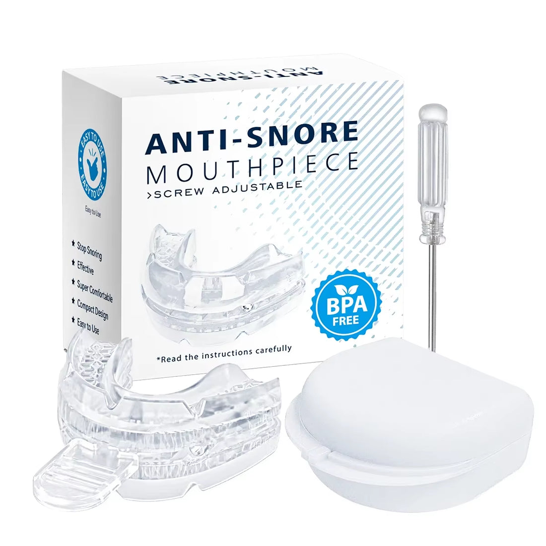 Anti-snoring mouthpiece in white color option
