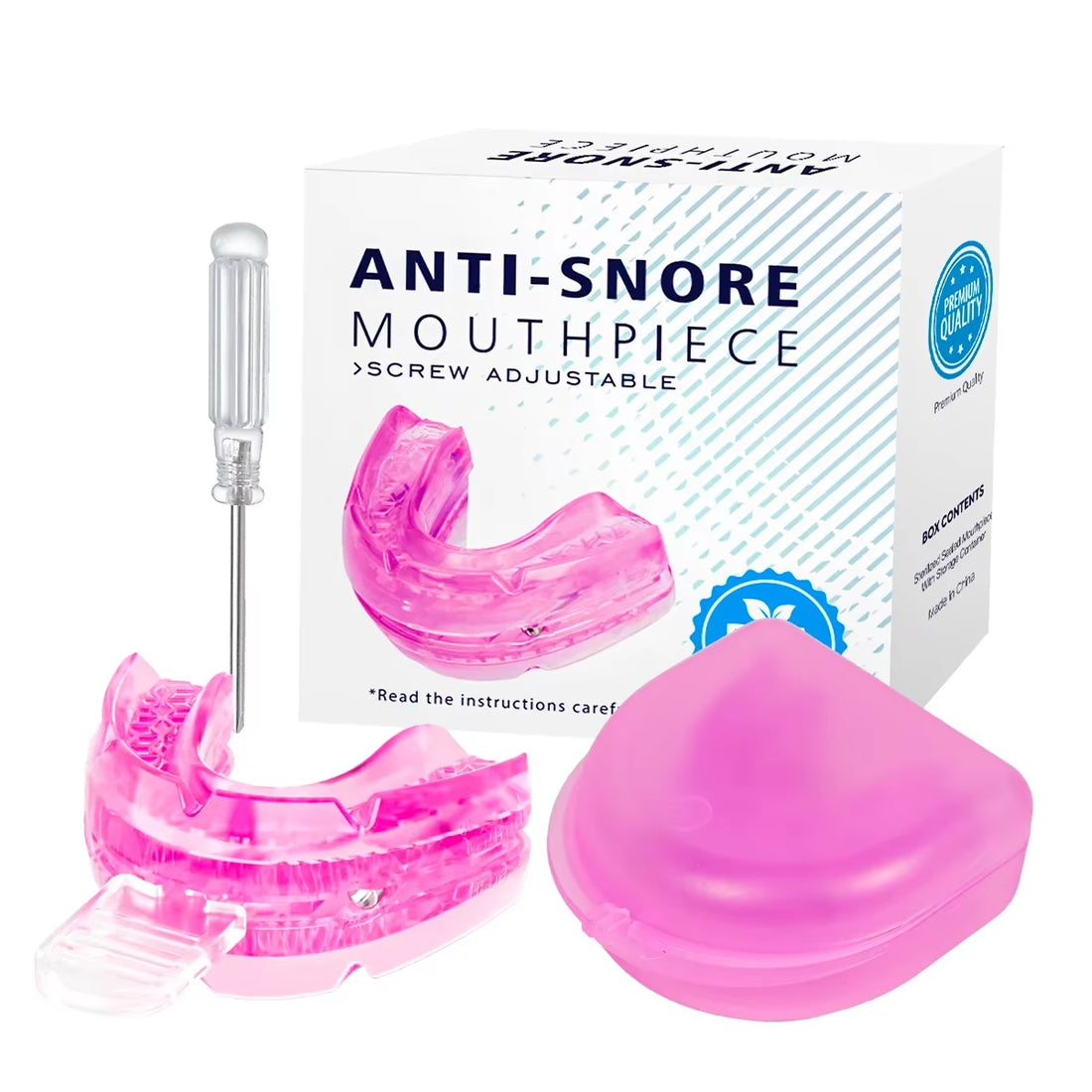Anti-snoring mouthpiece set bundle packaging