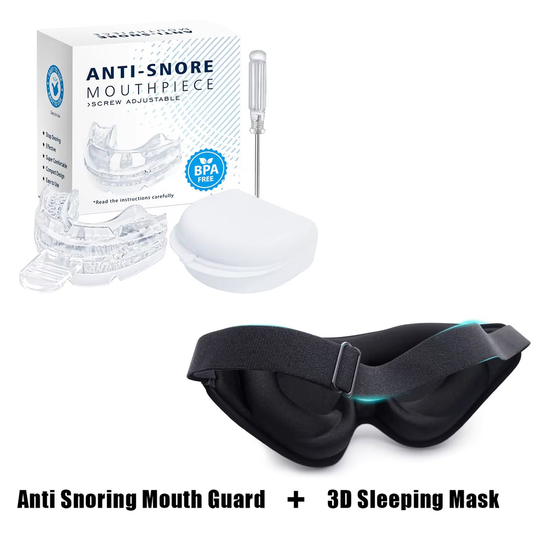 Adjustable mouth guard cleaning and care illustration