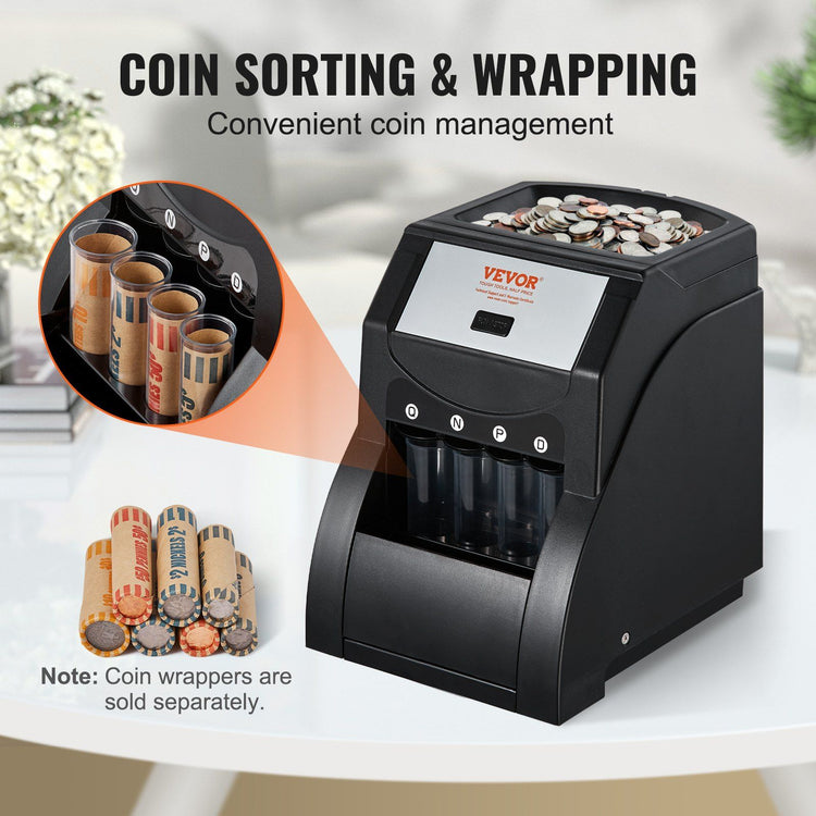 Automatic USD Coin Sorting Machine in use scene. automatic usd coin sorter