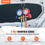 Automotive 3-Way AC Manifold Gauge detail close-up