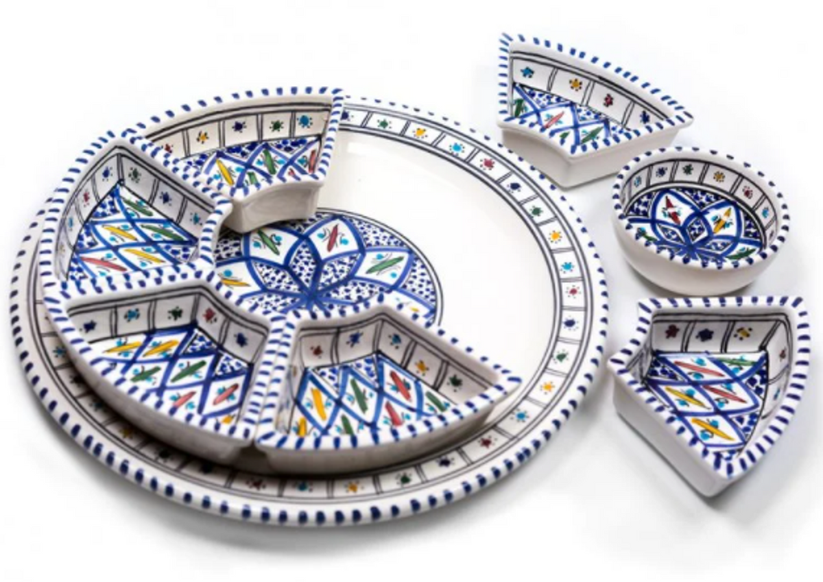 Kamsah Round Dipping and Serving Set - Handmade Ceramic