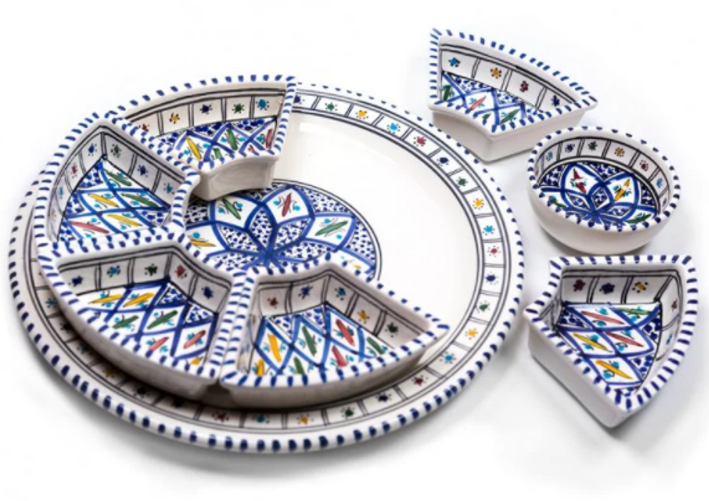 Kamsah Round Dipping and Serving Set - Handmade Ceramic