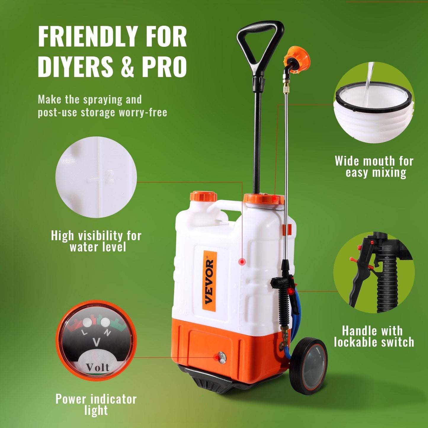 Battery backpack sprayer 4 gallon main product view
