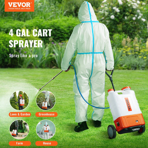 Battery backpack sprayer with included nozzle set