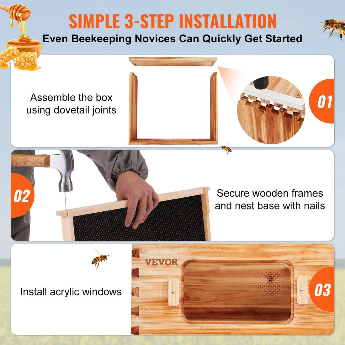 Bee hive starter kit interior layout