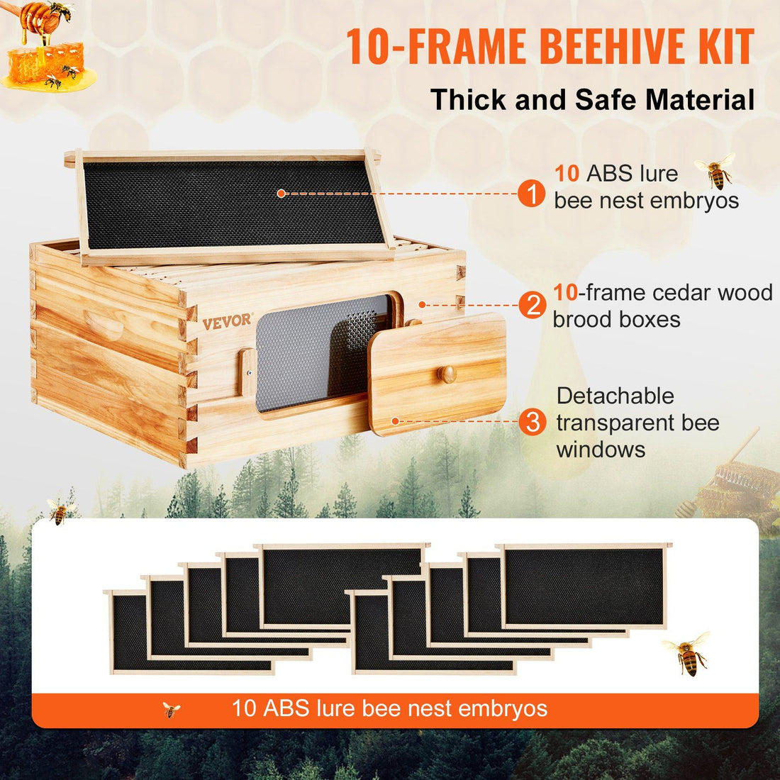 Bee hive starter kit components flat lay