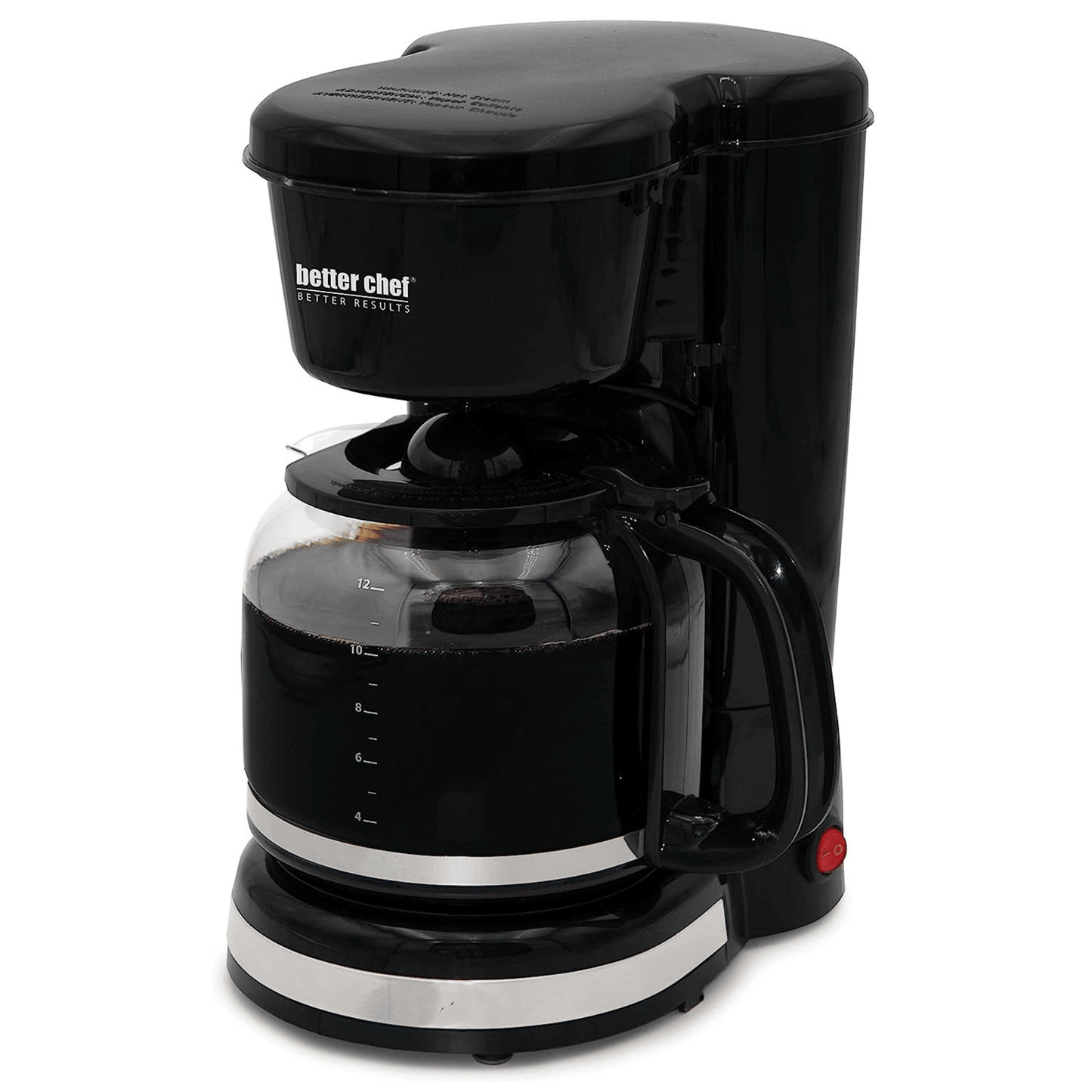 Better Chef 12-cup coffee maker with carafe and warming plate, in-use view