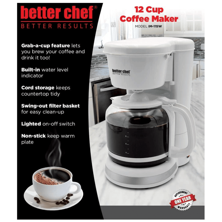 Better Chef 12-cup coffee maker with carafe and warming plate, additional view 9