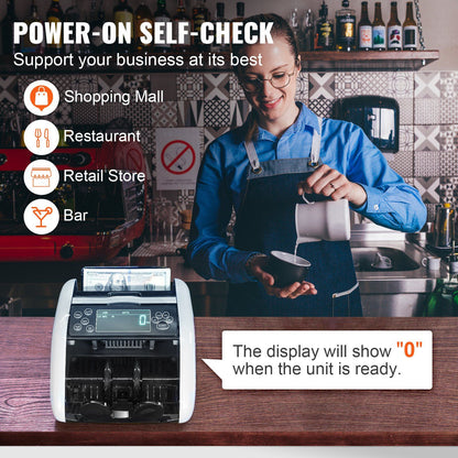 bill counter with counterfeit detection side profile showing chassis