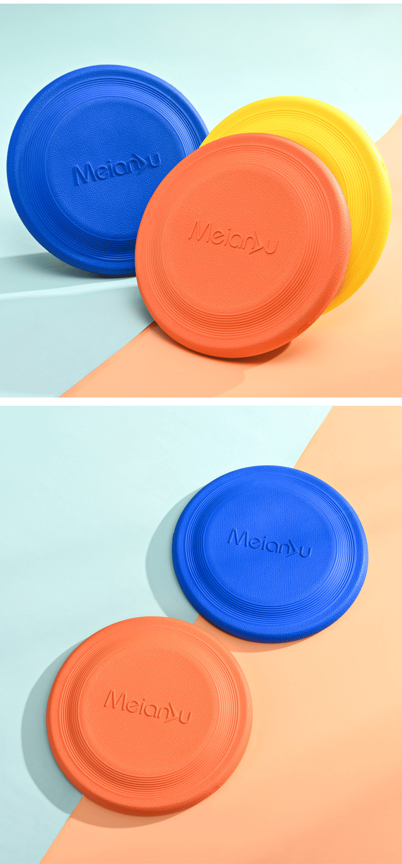 Dog frisbee in Orange size comparison view