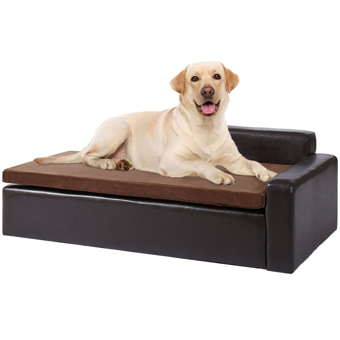 Black leather pet sofa bed main product photo