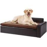 Black leather pet sofa bed main product photo