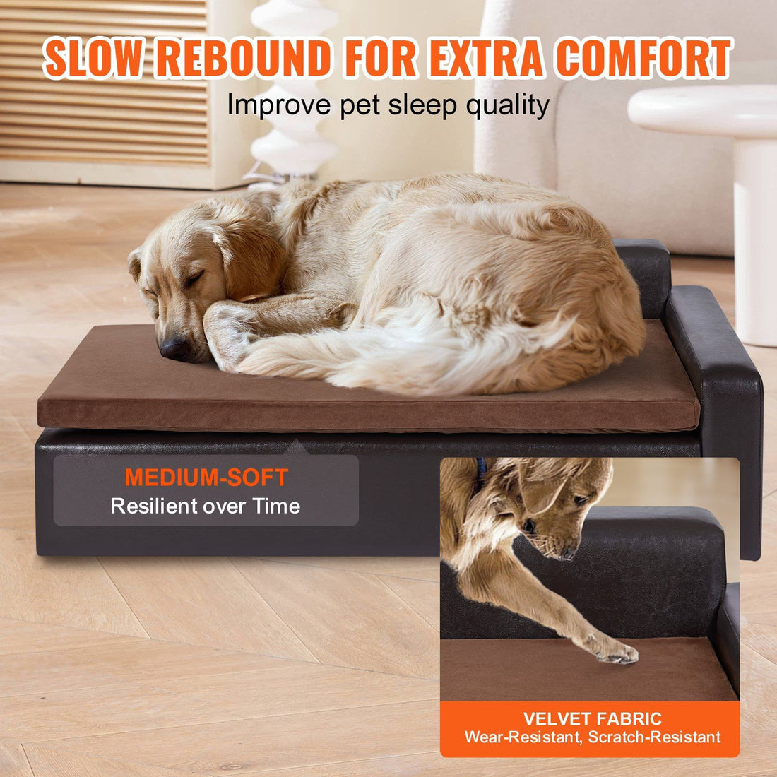 Black leather pet sofa bed alternate angle