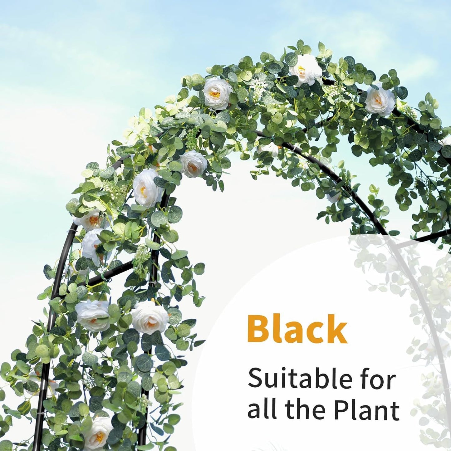 Black Metal Garden Arch Trellis packaging view