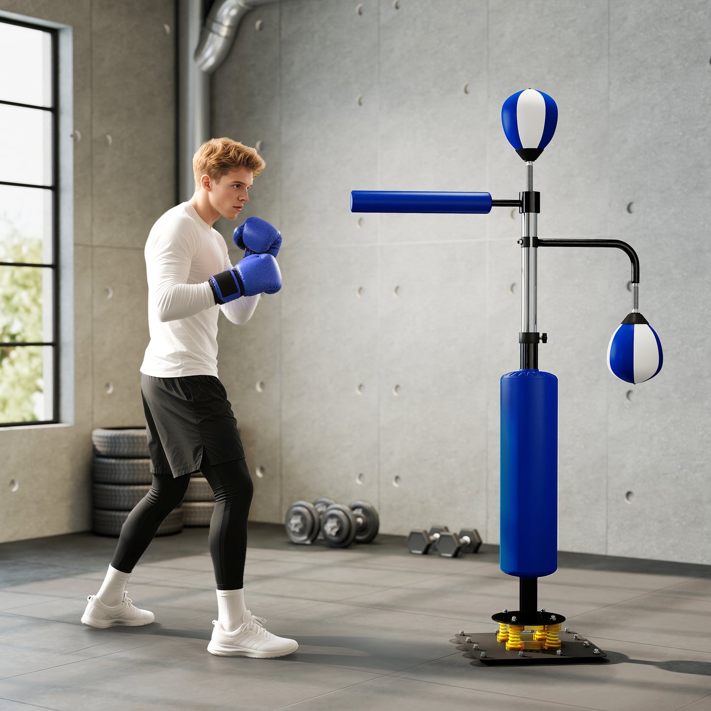 Blue Adjustable Reflex Speed Boxing Bag1