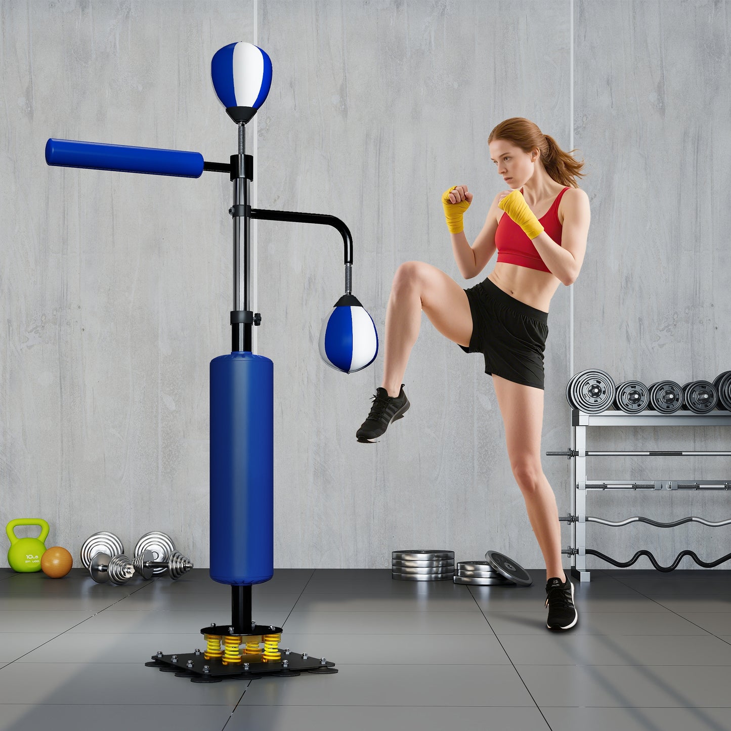 Blue Adjustable Reflex Speed Boxing Bag3