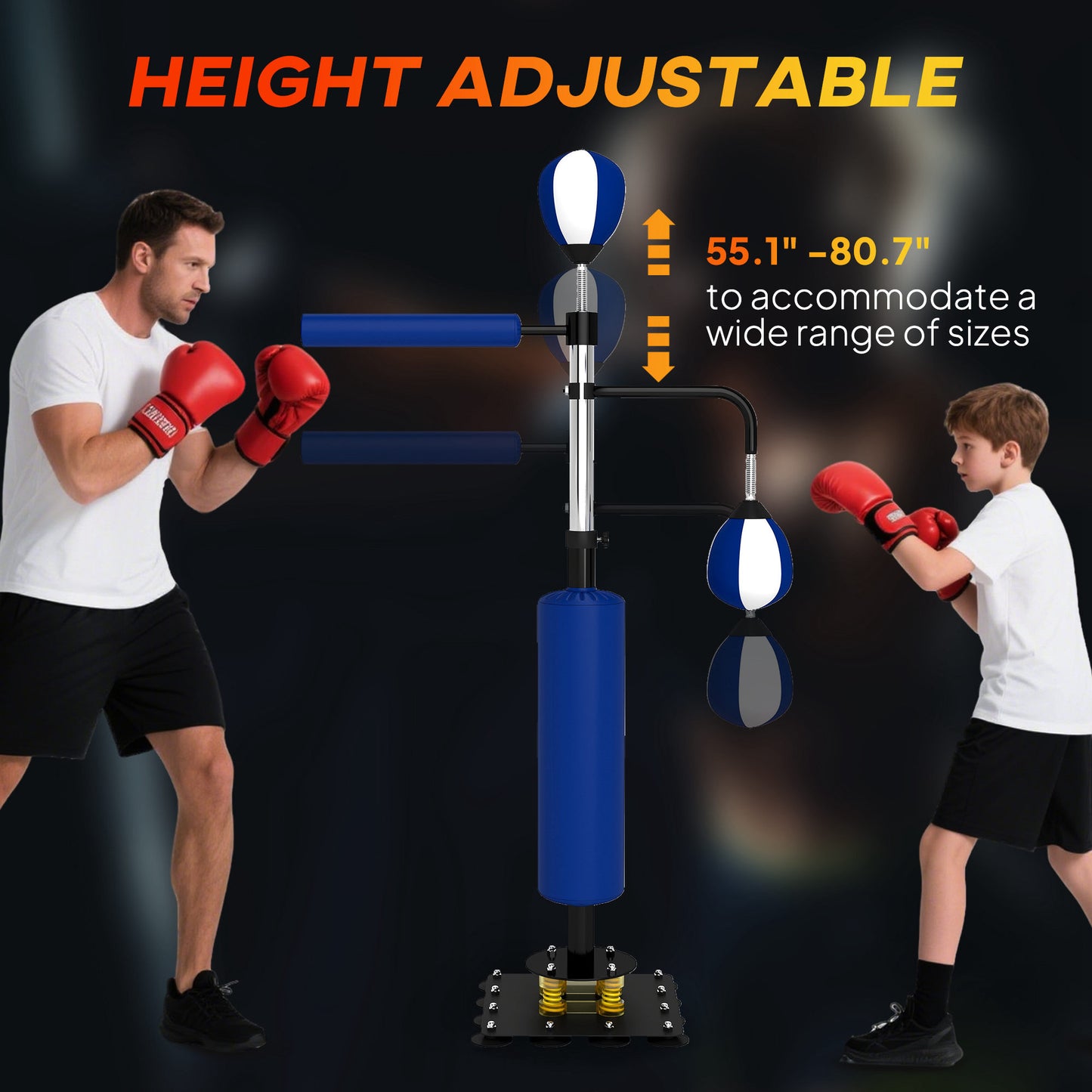 Blue Adjustable Reflex Speed Boxing Bag4