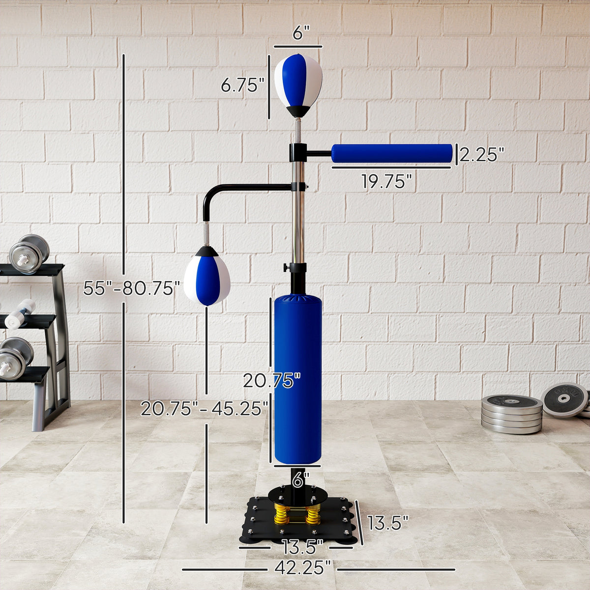 Blue Adjustable Reflex Speed Boxing Bag5