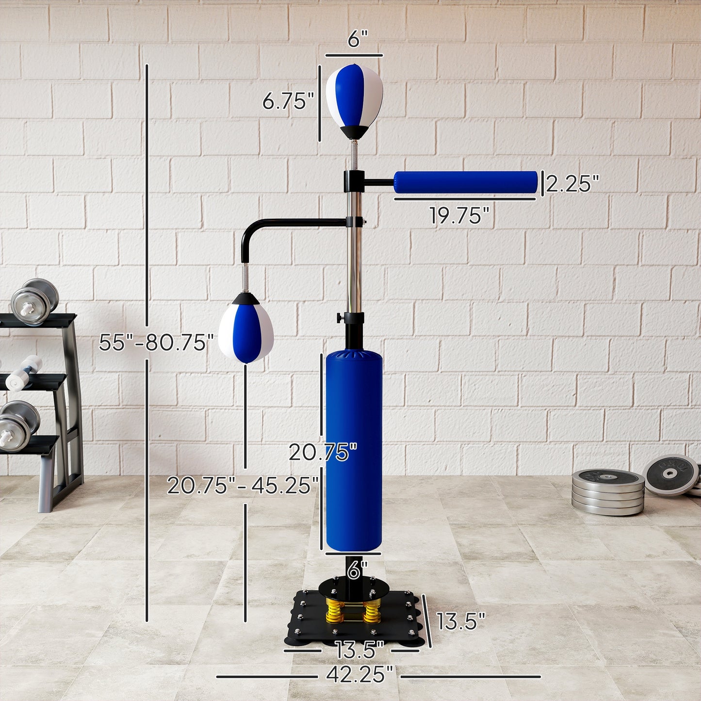 Blue Adjustable Reflex Speed Boxing Bag5