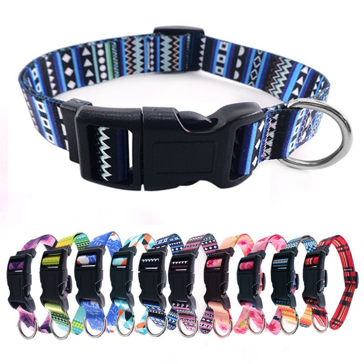 Bohemian pet collar in yellow print
