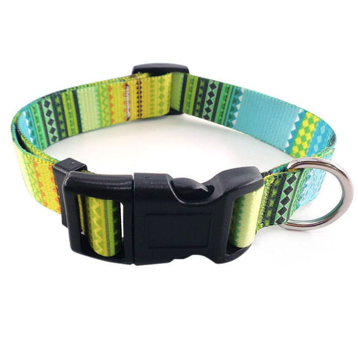 Bohemian dog collar in orange print