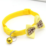Adjustable bow tie cat collar with bell, full view
