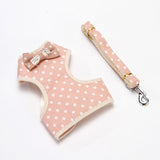 Bowknot dog harness with navy anchor print