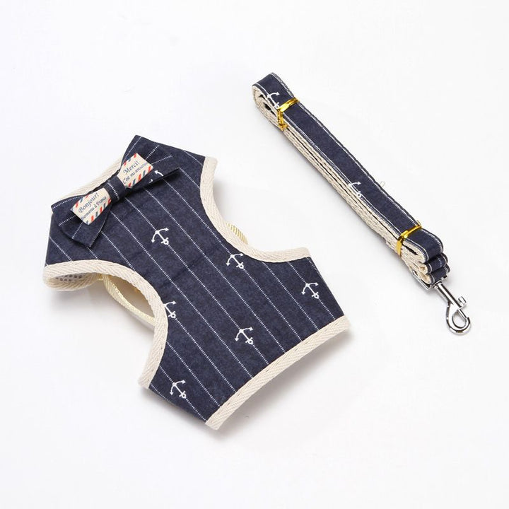 Bowknot harness in light blue flowers