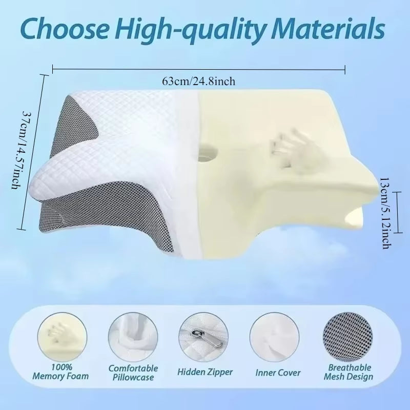 ButterflyContour pillow, breathable cover close-up