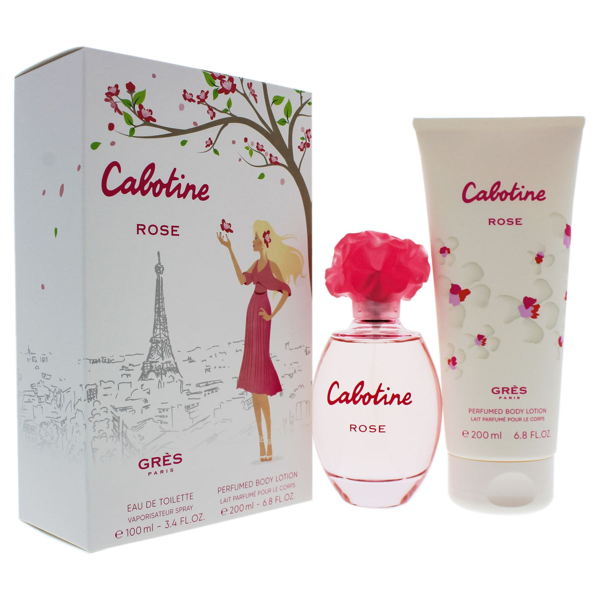 Cabotine Rose Women Gift Set angle view showing Cabotine Rose gift set detail