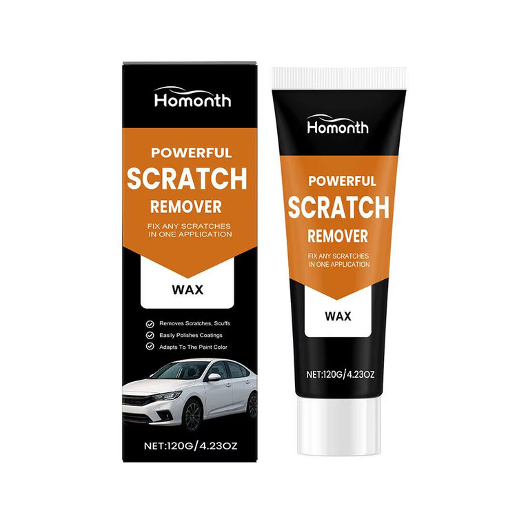 Car scratch remover polish bottle and applicator cloth