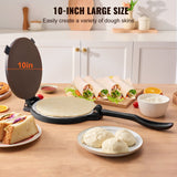 Cast Iron Tortilla Press 10-Inch angled detail view, cast iron tortilla press