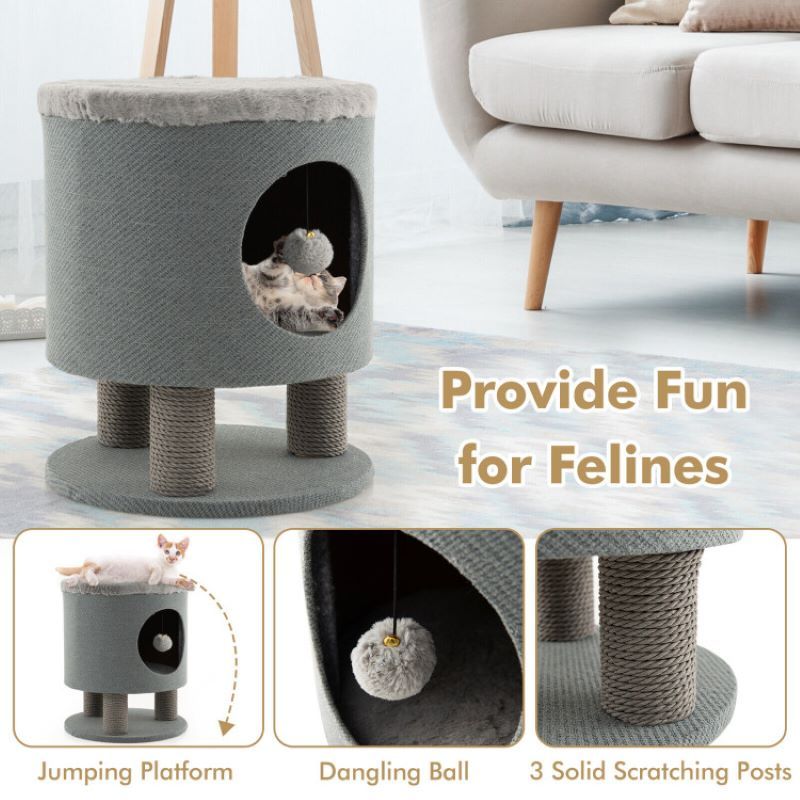 Cat bed scratching post material detail
