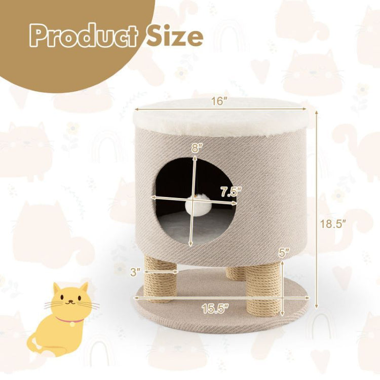 Beige cat condo bed lifestyle