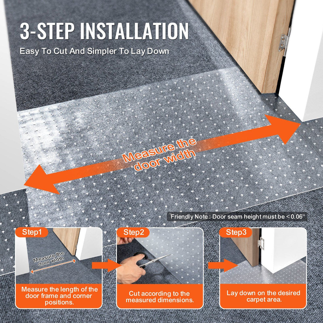 Two-piece cat carpet protector pack shown folded