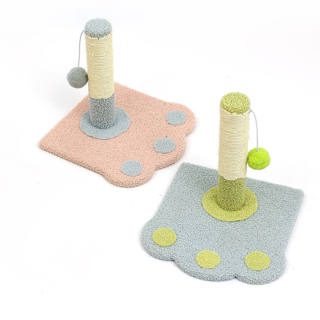 Tall sisal cat scratching post on weighted base