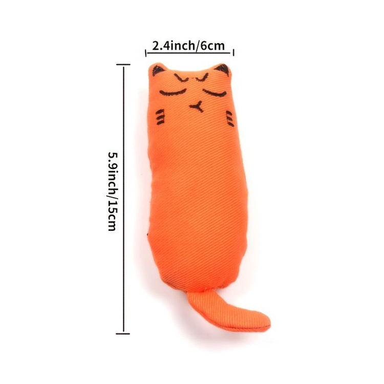 Cat chewing on a catnip teething toy