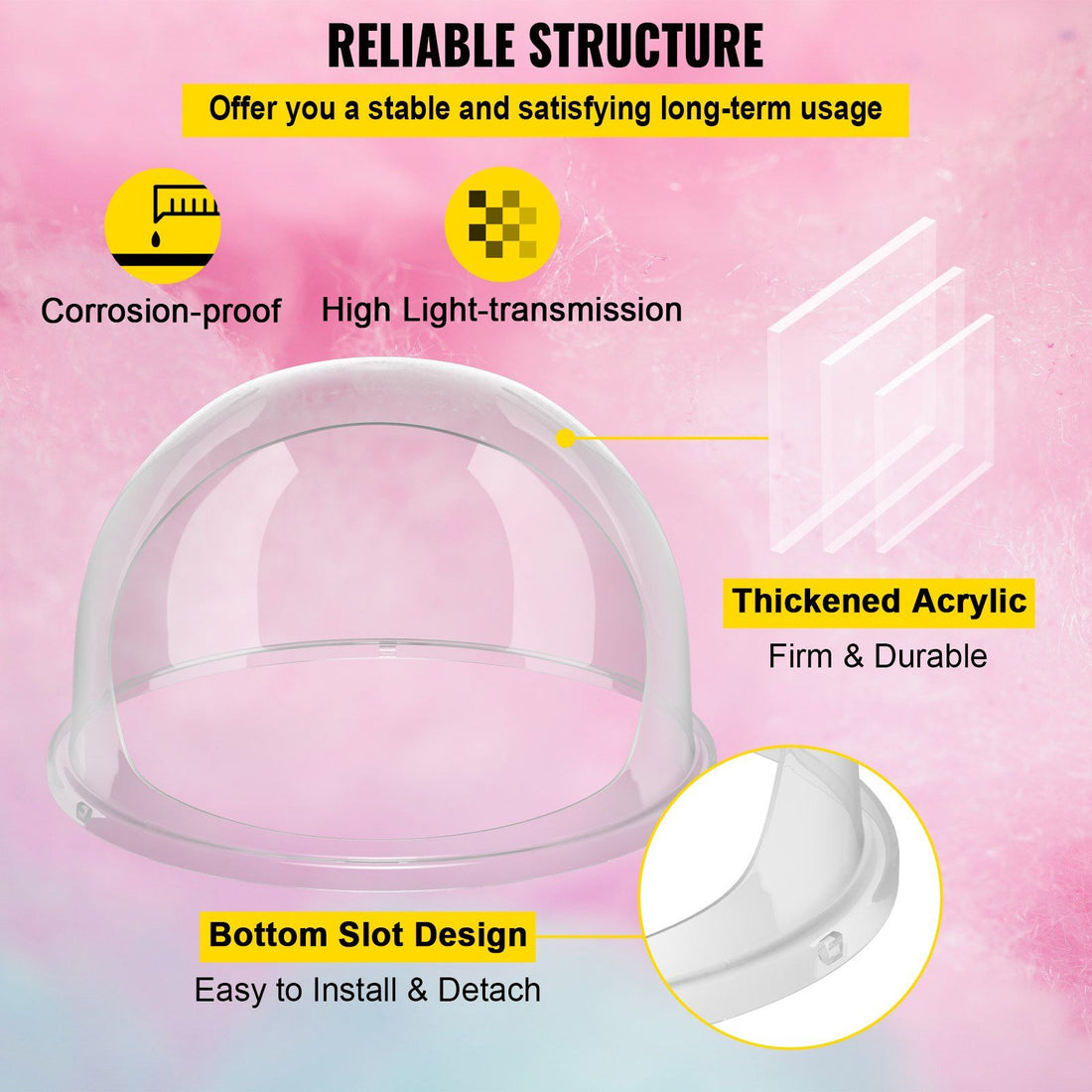 Clear Cotton Candy Machine Shield in-use view, cotton candy machine shield