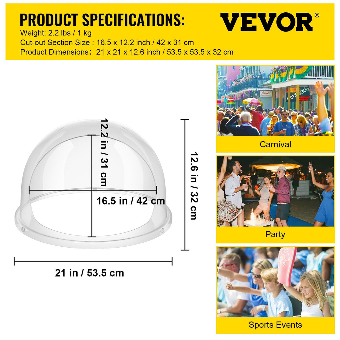 Clear Cotton Candy Machine Shield packaging view, cotton candy machine shield