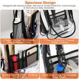 Transparent PVC backpack interior compartment shown empty